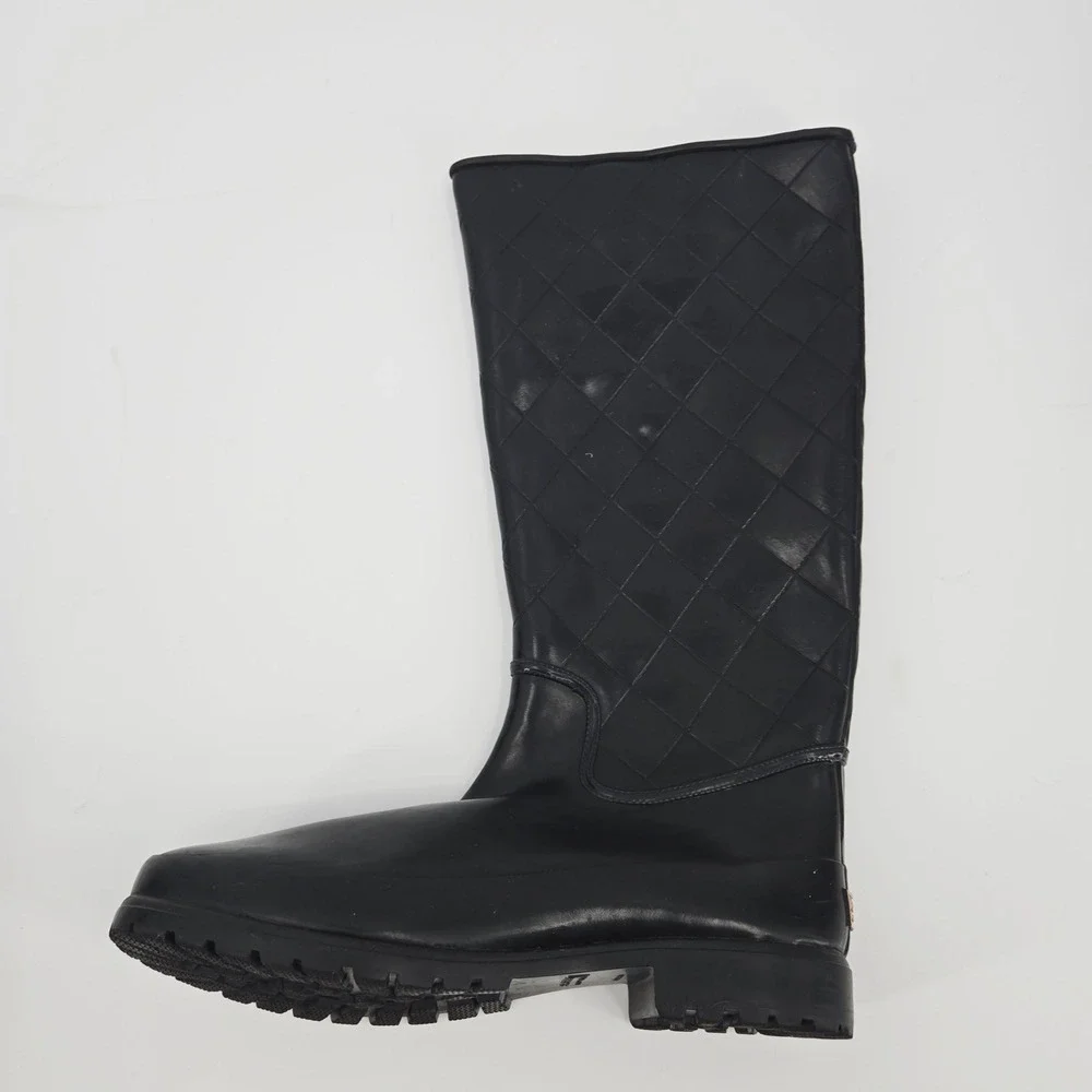 Sperry Top-Sider Pelican III Quilted Black Tall Rain Boots Women's Size 10‎
